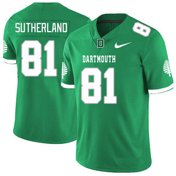 Men-Youth #81 Jarmone Sutherland Dartmouth Big Green 2023 College Football Jerseys Stitched-Green